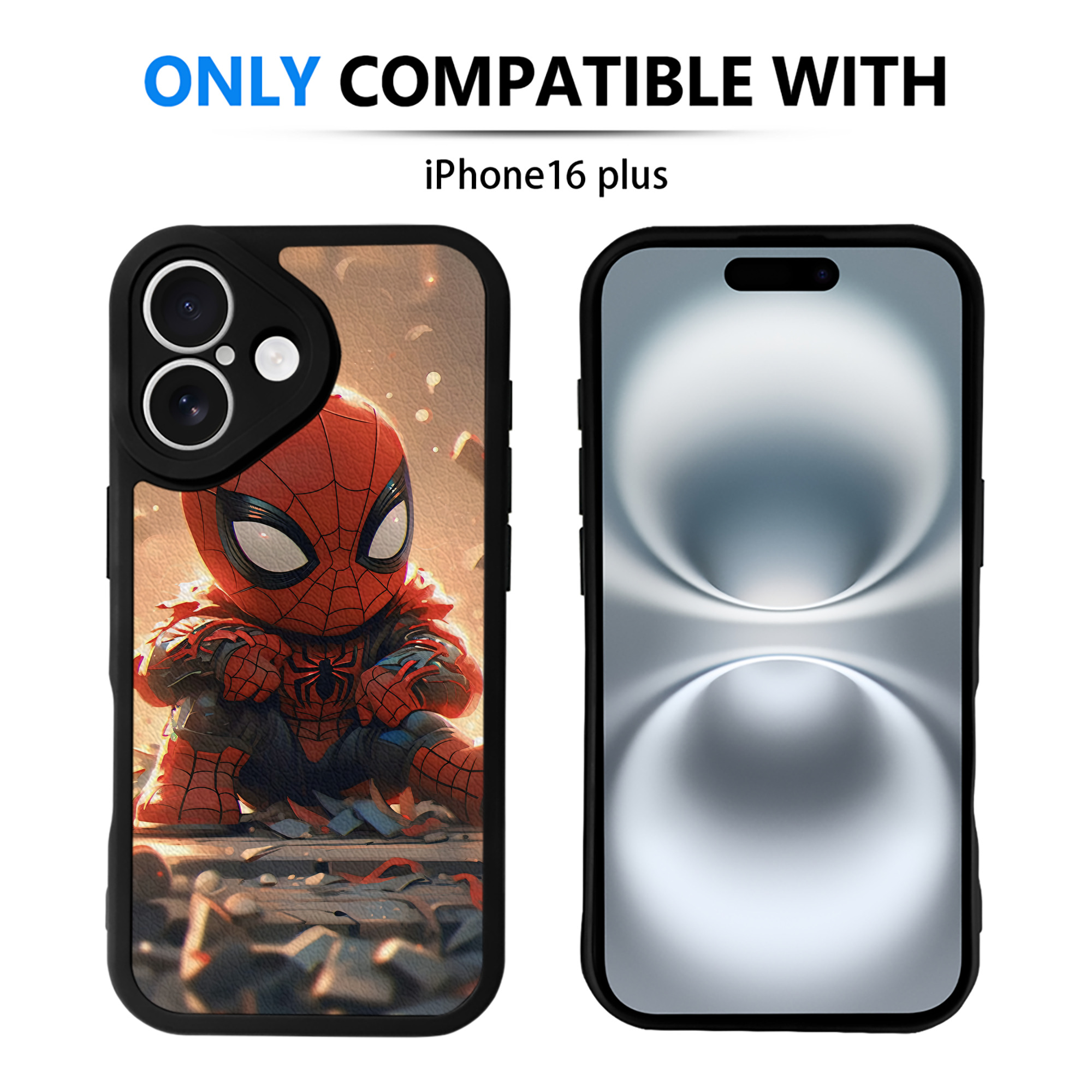 （画像用） Spider Man スパイダーマン 【iPhone 16シリーズ対応】シリコンスマホケース（レザー調） 材質：シリコン